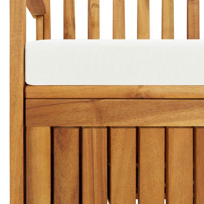 Banc de rangement de jardin Bois d'acacia solide 120x63x84 cm – Image 6