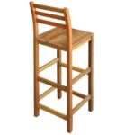 Tabourets de bar lot de 2 bois d'acacia massif – Image 2