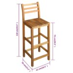 Tabourets de bar lot de 2 bois d'acacia massif – Image 4