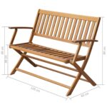 Banc de jardin 120 cm Bois d'acacia solide – Image 3