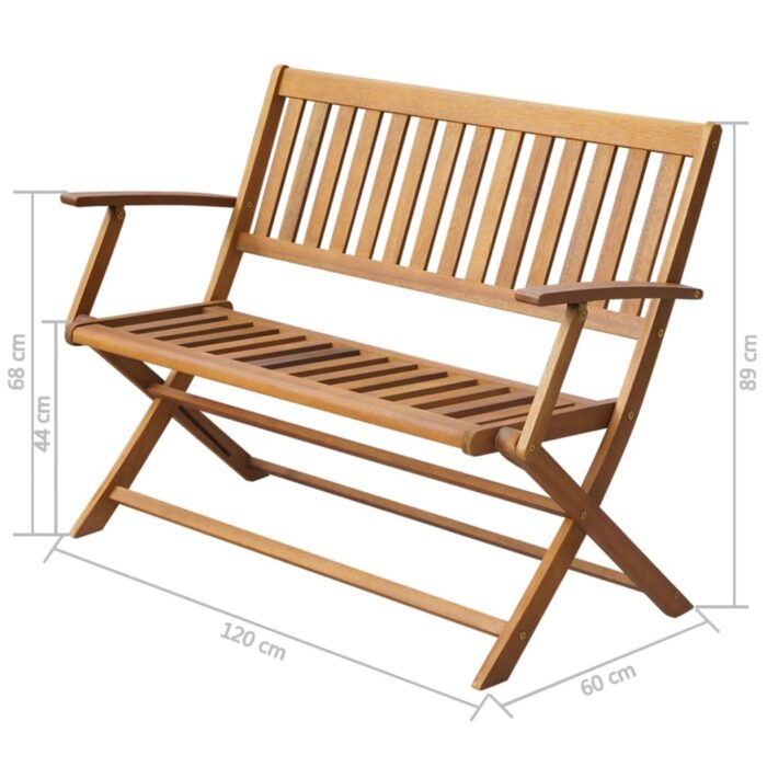 Banc de jardin 120 cm Bois d'acacia solide – Image 3