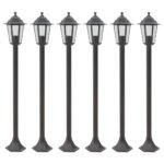 Lampe de jardin à piquet 6 pcs E27 110 cm Aluminium Bronze