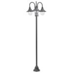 Lampadaire de jardin E27 220 cm Aluminium 3 lanternes Bronze