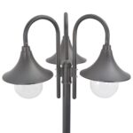 Lampadaire de jardin E27 220 cm Aluminium 3 lanternes Bronze – Image 2