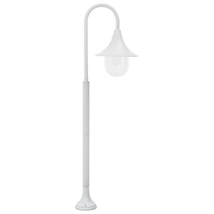 Lampadaire de jardin E27 120 cm Aluminium Blanc – Image 2