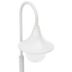 Lampadaire de jardin E27 120 cm Aluminium Blanc – Image 3