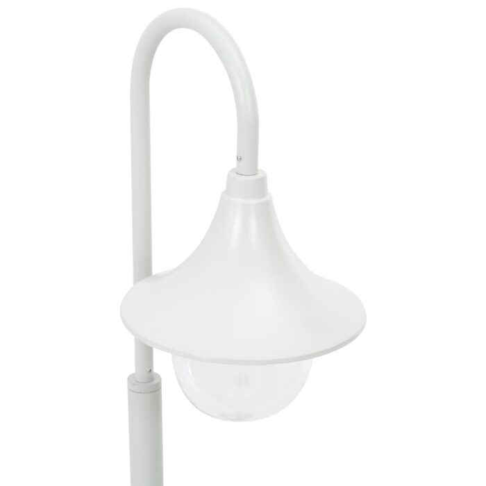 Lampadaire de jardin E27 120 cm Aluminium Blanc – Image 3