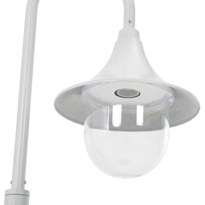 Lampadaire de jardin E27 120 cm Aluminium Blanc – Image 4