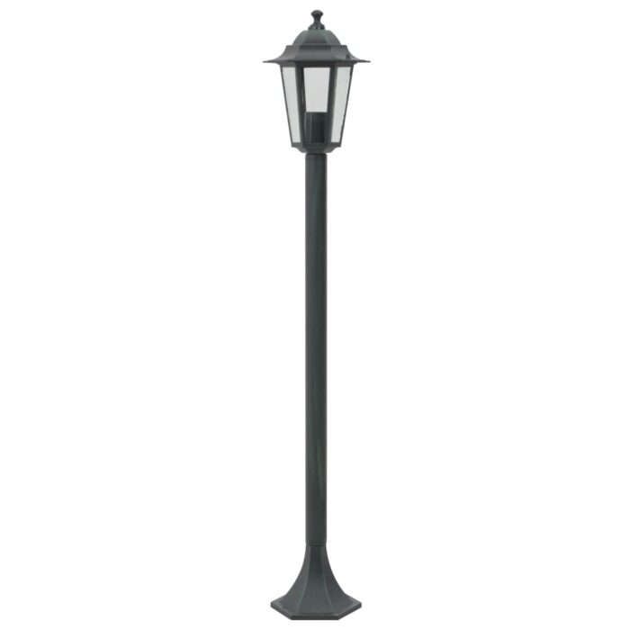 Lampe de jardin à piquet 6 pcs E27 110 cm Aluminium Vert foncé – Image 2