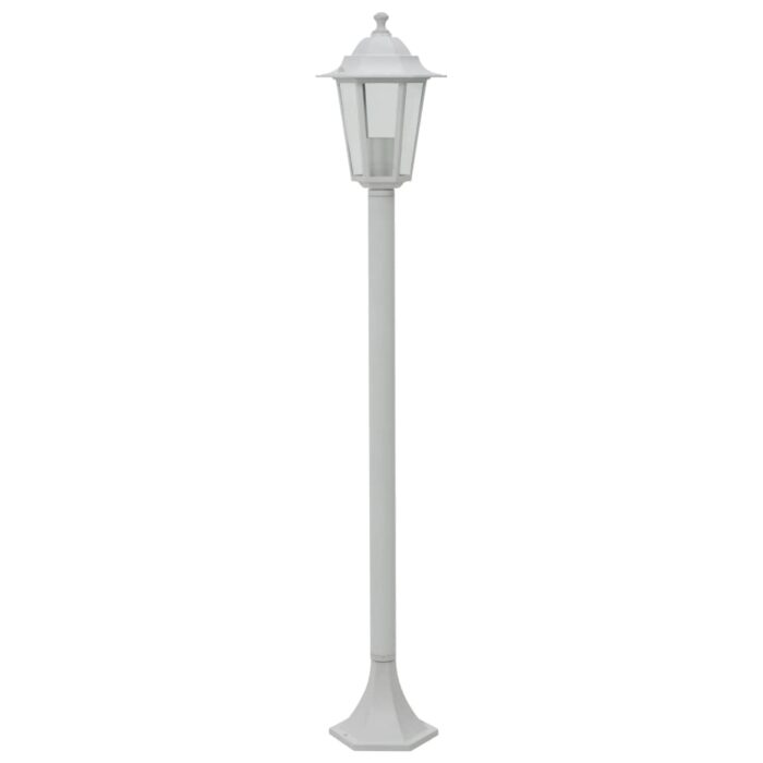 Lampe de jardin à piquet 6 pcs E27 110 cm Aluminium Blanc – Image 2