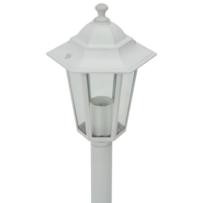 Lampe de jardin à piquet 6 pcs E27 110 cm Aluminium Blanc – Image 3