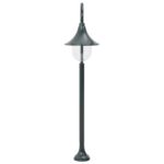 Lampadaire de jardin E27 120 cm Aluminium Vert foncé – Image 2
