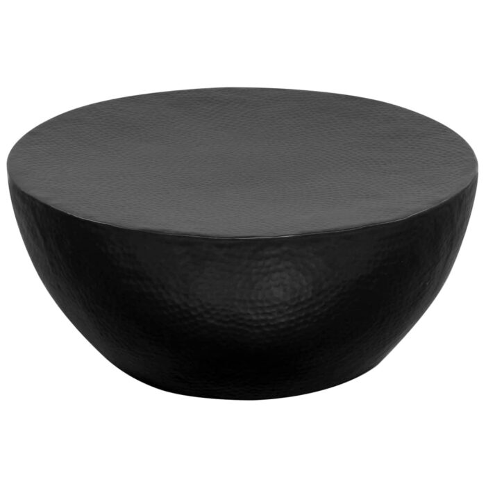 Table basse Aluminium martelé 70 x 30 cm Noir – Image 3