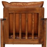 Fauteuil Marron Cuir véritable avec bois d'acacia – Image 6