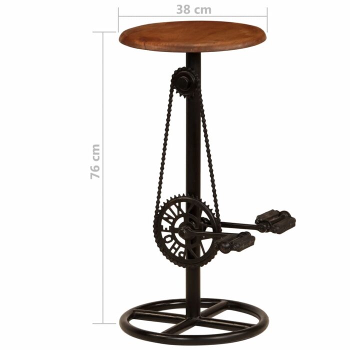 Chaises de bar lot de 2 bois de manguier solide – Image 11