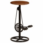 Chaises de bar lot de 2 bois de manguier solide – Image 7