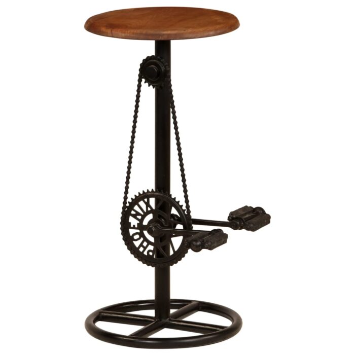 Chaises de bar lot de 2 bois de manguier solide – Image 8