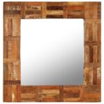 Miroir mural Bois de récupération massif 60 x 60 cm