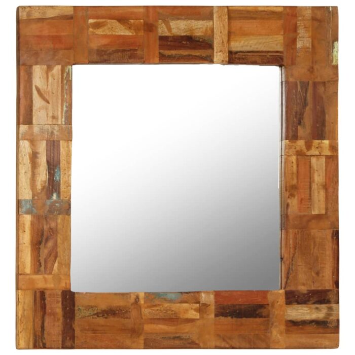 Miroir mural Bois de récupération massif 60 x 60 cm – Image 10