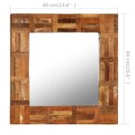 Miroir mural Bois de récupération massif 60 x 60 cm – Image 11