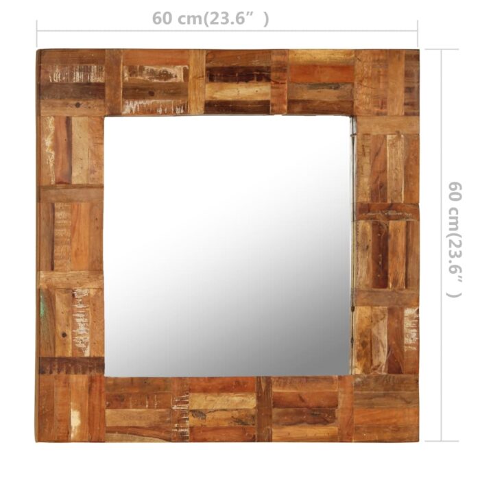 Miroir mural Bois de récupération massif 60 x 60 cm – Image 11