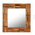 Miroir mural Bois de récupération massif 60 x 60 cm – Image 6