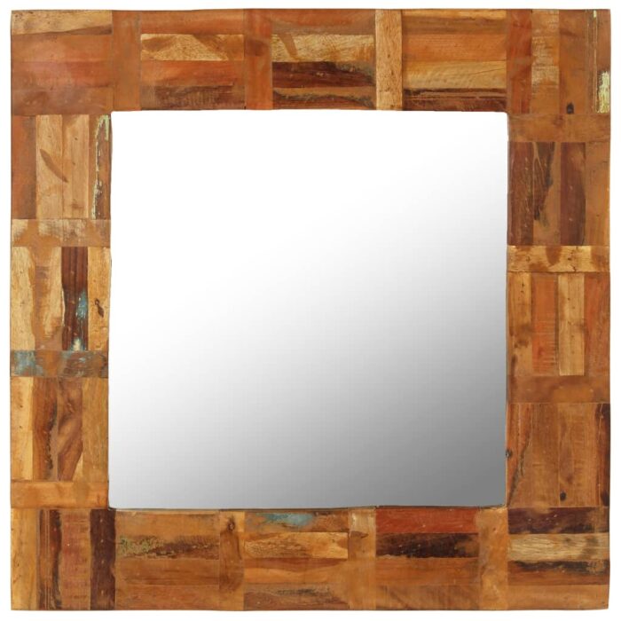 Miroir mural Bois de récupération massif 60 x 60 cm – Image 7