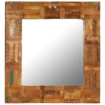 Miroir mural Bois de récupération massif 60 x 60 cm – Image 8