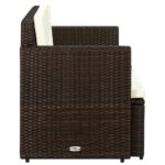 Canapé de jardin à 2 places avec coussins Marron Résine tressée – Image 2