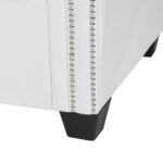 Canapé Chesterfield en forme de L cuir synthétique blanc – Image 5