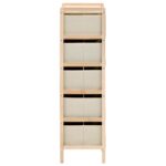 Étagère de rangement 5 paniers tissu bois de cèdre beige – Image 2
