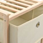 Étagère de rangement 5 paniers tissu bois de cèdre beige – Image 4