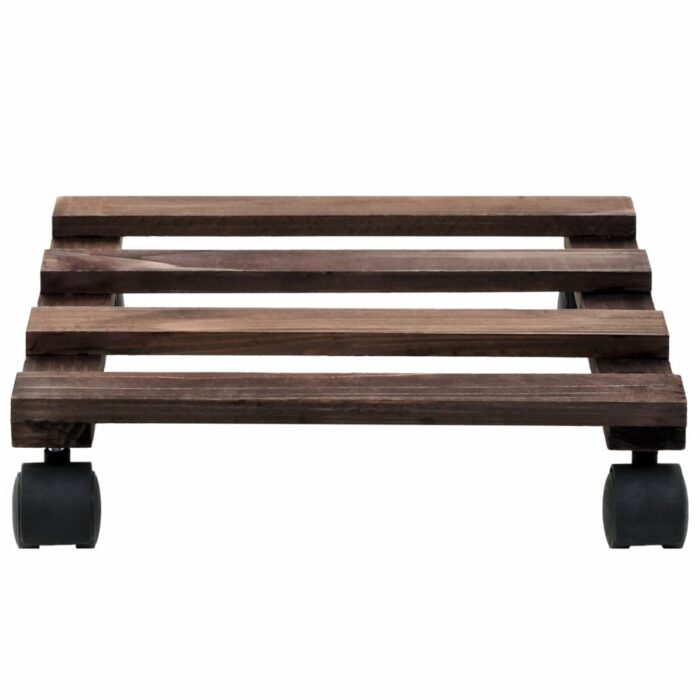 Support roulant à plantes Bois de cèdre 4 pcs 25 x 25 cm – Image 2