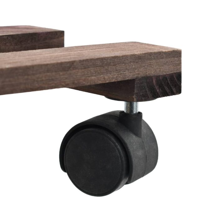 Support roulant à plantes Bois de cèdre 4 pcs 25 x 25 cm – Image 4
