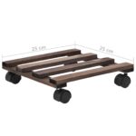 Support roulant à plantes Bois de cèdre 4 pcs 25 x 25 cm – Image 5