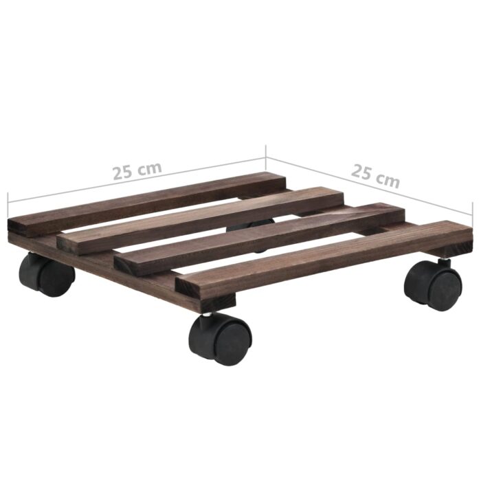 Support roulant à plantes Bois de cèdre 4 pcs 25 x 25 cm – Image 5