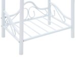 Tables de chevet 2 pcs Acier et verre trempé 45x30,5x60cm Blanc – Image 7