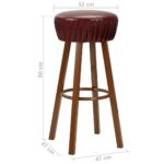Chaises de bar lot de 2 marron similicuir – Image 5