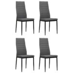 Chaises à manger lot de 4 gris clair tissu