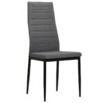 Chaises à manger lot de 4 gris clair tissu – Image 2