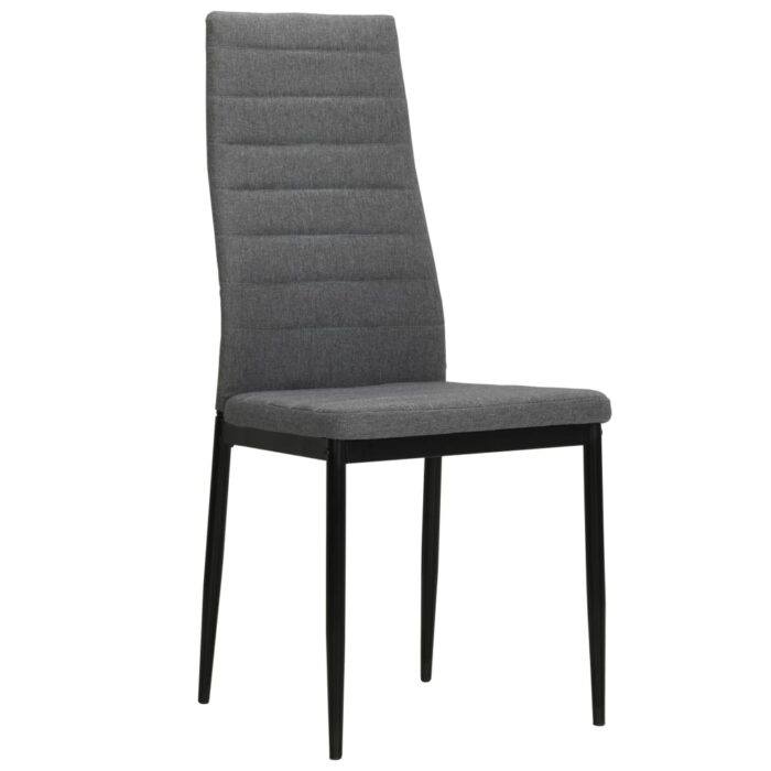 Chaises à manger lot de 4 gris clair tissu – Image 2
