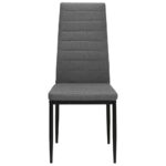 Chaises à manger lot de 4 gris clair tissu – Image 3