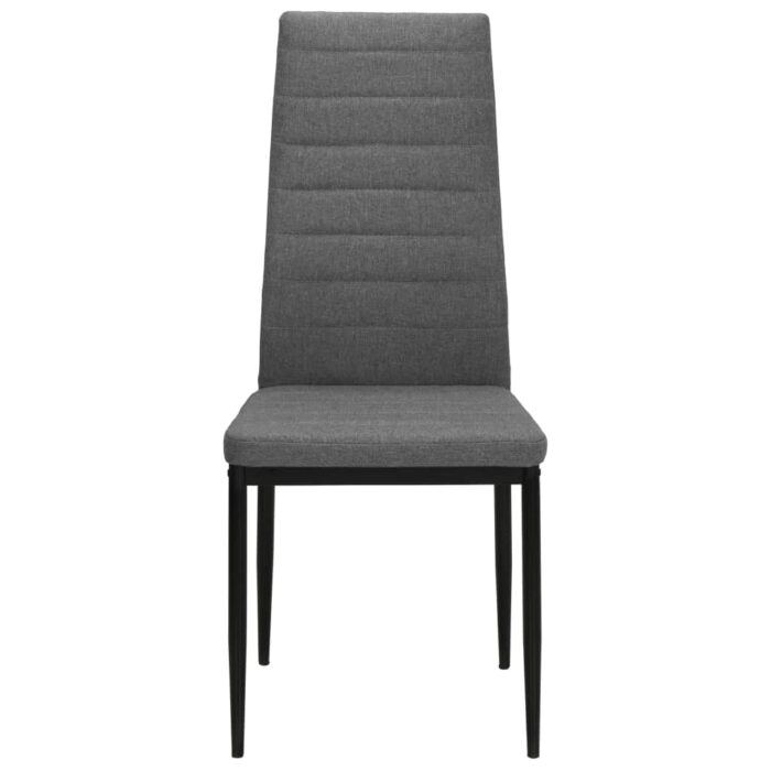 Chaises à manger lot de 4 gris clair tissu – Image 3