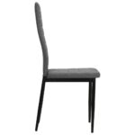 Chaises à manger lot de 4 gris clair tissu – Image 4