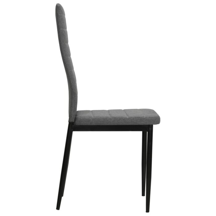 Chaises à manger lot de 4 gris clair tissu – Image 4