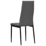 Chaises à manger lot de 4 gris clair tissu – Image 5
