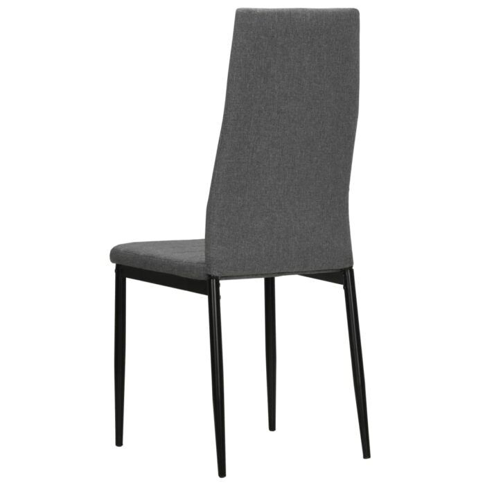 Chaises à manger lot de 4 gris clair tissu – Image 5