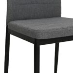 Chaises à manger lot de 4 gris clair tissu – Image 6