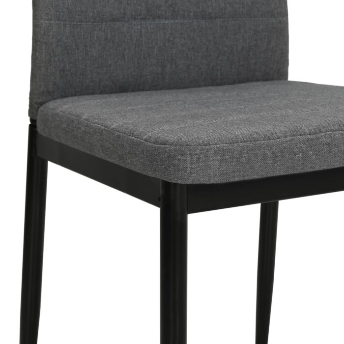 Chaises à manger lot de 4 gris clair tissu – Image 6