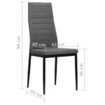 Chaises à manger lot de 4 gris clair tissu – Image 7